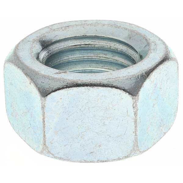 Hex Nut: 1-8, Grade 8 Steel, Zinc-Plated