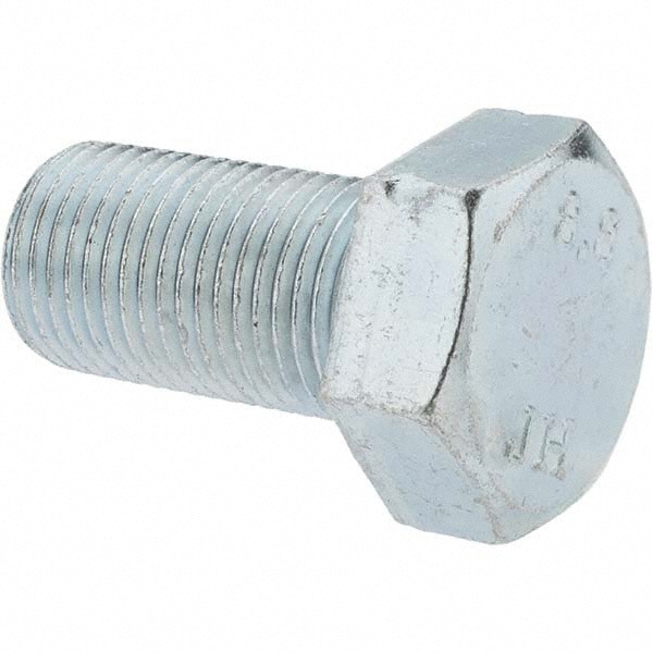 Hex Head Cap Screw: M16 x 1.50 x 30 mm, Grade 8.8 Steel, Zinc-Plated