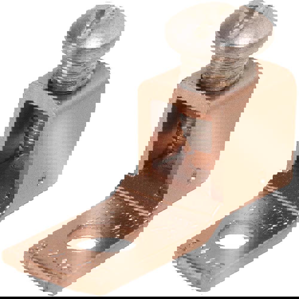 Rectangle Ring Terminal: Non-Insulated, 14 to 4 (Solid/Strand) AWG, Lug Connection