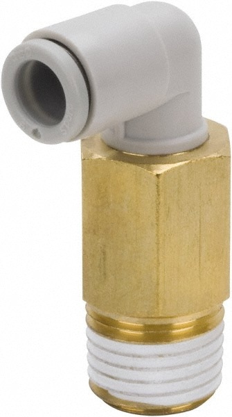 Push-to-Connect Tube Fitting: Extended Male Elbow, 1/4