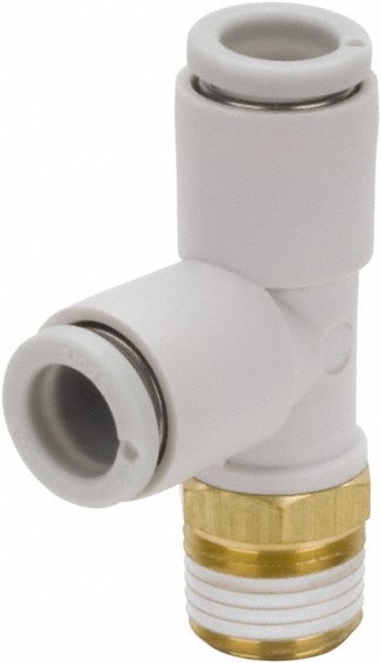 Push-To-Connect Tube Fitting: Male Run Tee, 1/8