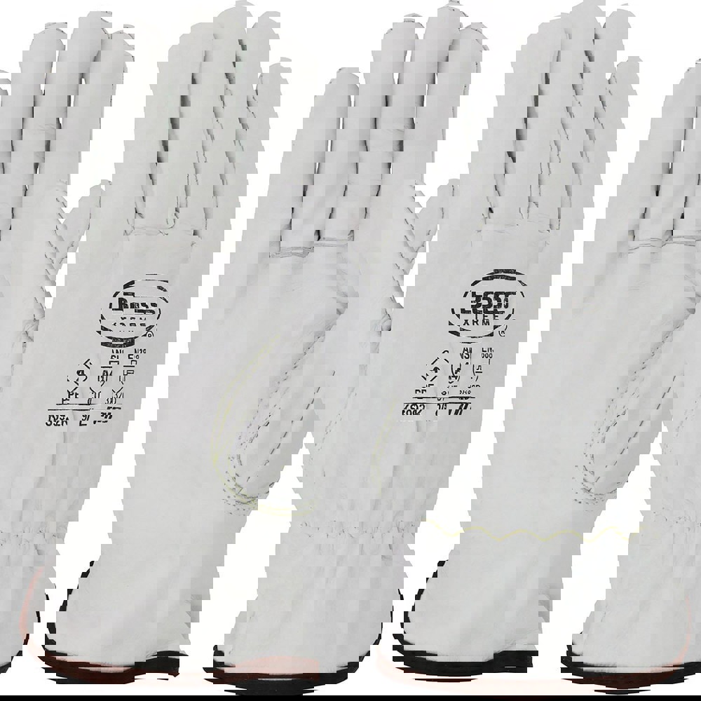 Cut & Puncture Resistant Gloves; Glove Type: Cut-Resistant ; Primary Material: Cowhide ; ANSI/ISEA Abrasion Resistance Level: 3 ; Color: Natural ; Men's Numeric Size: 10 ; ANSI/ISEA Puncture Resistance Level: 2