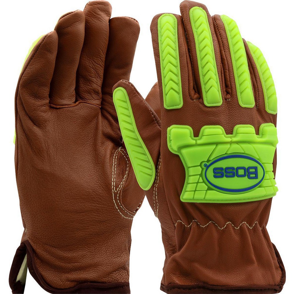 Cut-Resistant & Impact-Resistant Gloves: Size X-Large, ANSI Puncture 2, Para-Aramid Lined, Goatskin