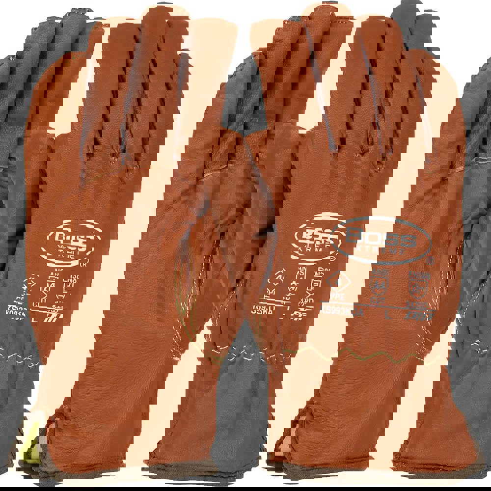 Cut, Puncture & Abrasive-Resistant Gloves: Size M, ANSI Cut A4, ANSI Puncture 5, Goatskin Leather