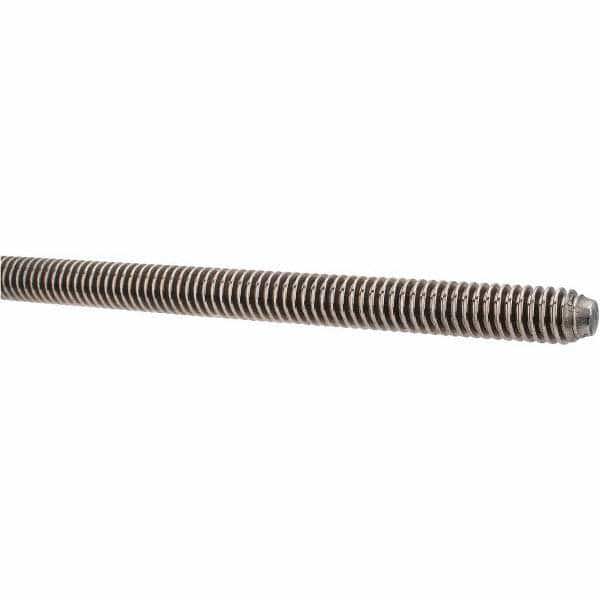 Threaded Rod: 1/2-10, 6' Long, Stainless Steel, Grade 304 (18-8)