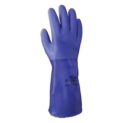Chemical Resistant Gloves: X-Large, 22 mil Thick, Polyvinylchloride-Coated