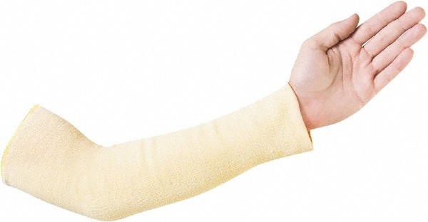 Cut & Puncture-Resistant Sleeve: Size Universal, Cotton & Kevlar, Yellow, ANSI Cut A2