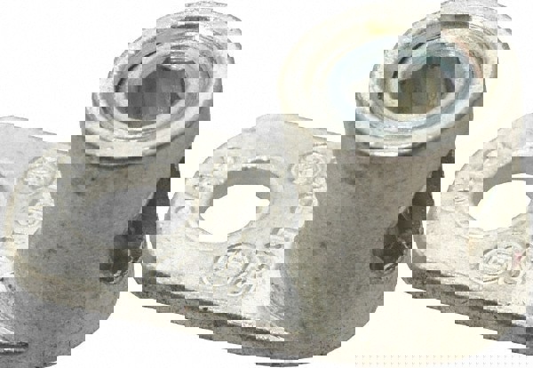 D Shaped Ring Terminal: Non-Insulated, 8 to 1/0 AWG, Lug Connection