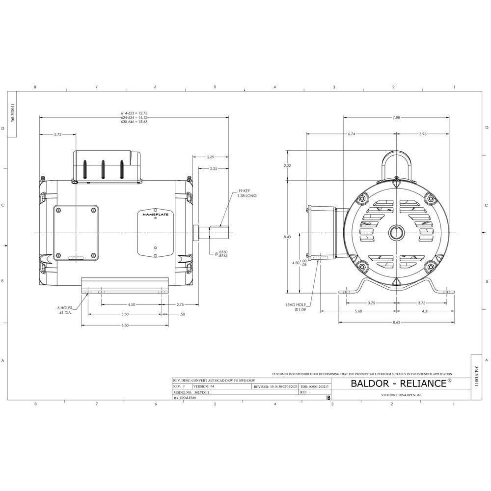 Single Phase AC Motor: ODP Enclosure