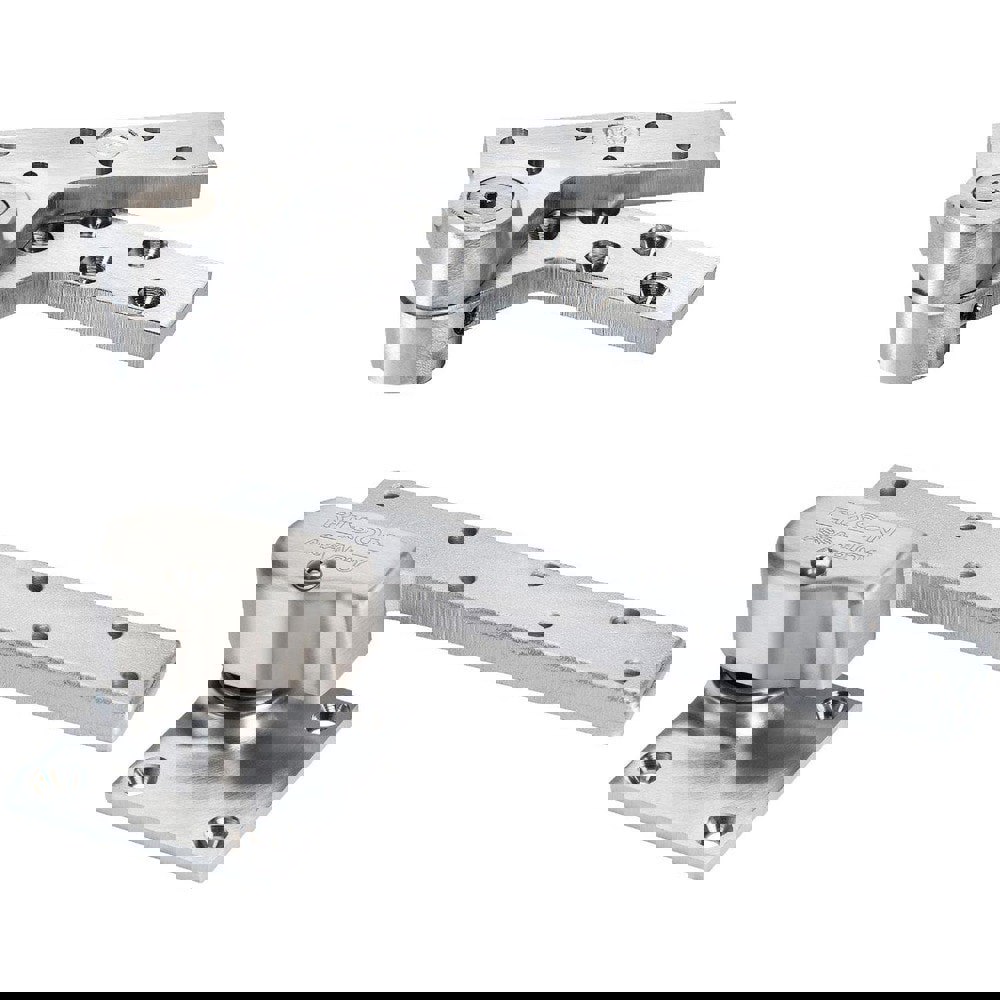 Pivot Hinges; Type: Pivots ; Hand: Right Hand ; Leaf Height: 7-3/4 (Inch); Length (Inch): 4 ; Minimum Door Thickness (Inch): 1-3/4 ; Width (Inch): 4