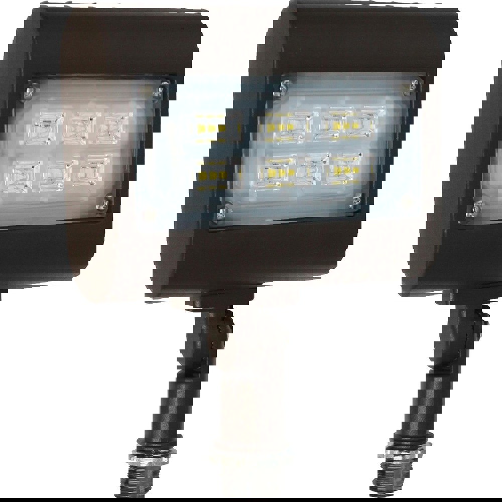 Floodlight Fixtures; Mounting Type: Knuckle ; Housing Color: Bronze ; Housing Material: Aluminum ; Lumens: 1950 ; Lamp Type: LED ; Wattage: 15.000