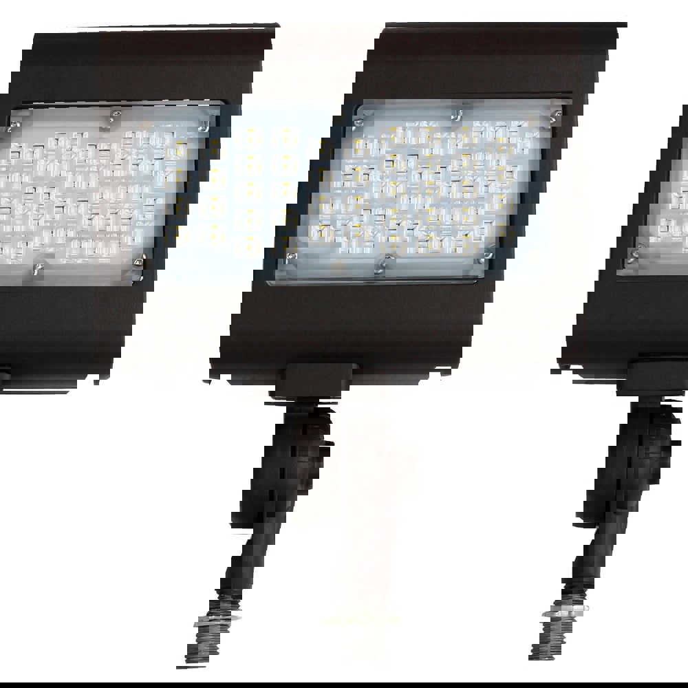 Floodlight Fixtures; Mounting Type: Knuckle ; Housing Color: Bronze ; Housing Material: Aluminum ; Lumens: 3900 ; Lamp Type: LED ; Wattage: 30.000