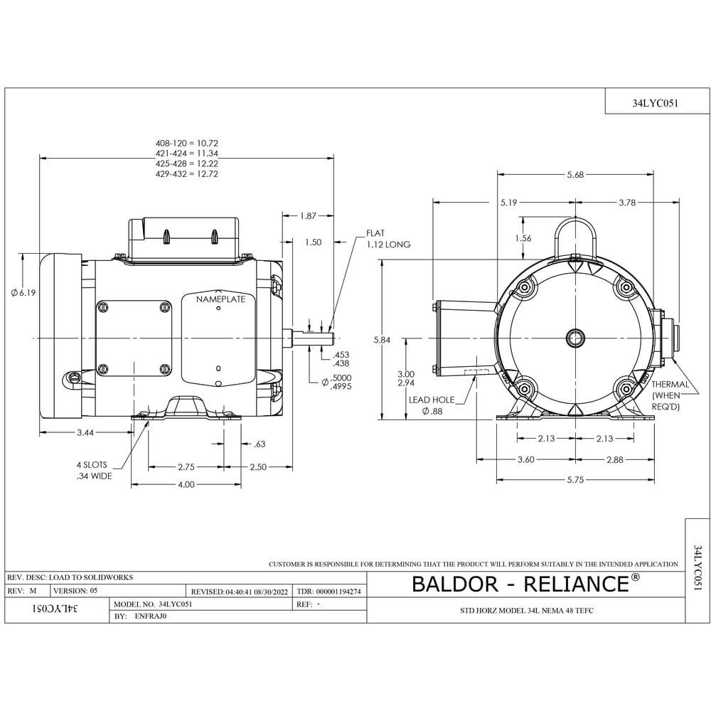 Single Phase AC Motor: TEFC Enclosure