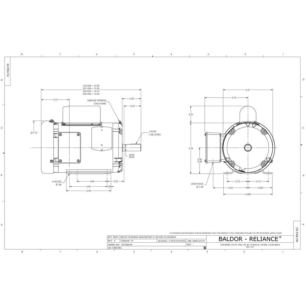 Single Phase AC Motor: TEFC Enclosure