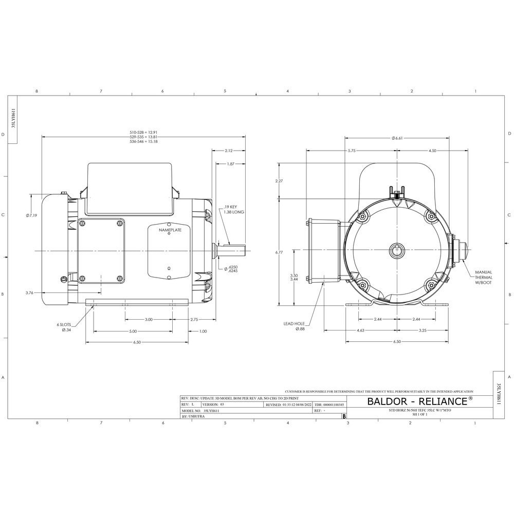 Single Phase AC Motor: TEFC Enclosure