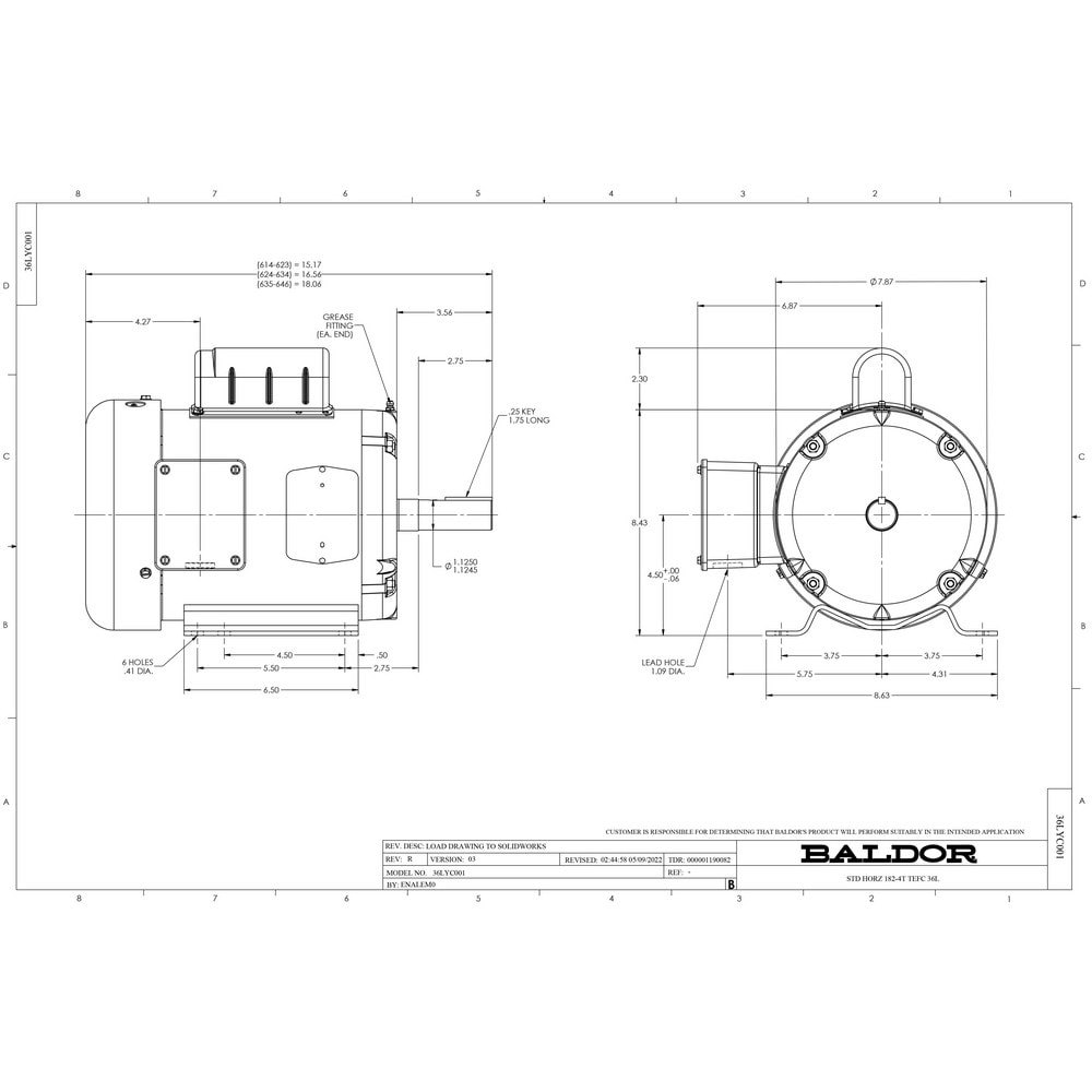 Single Phase AC Motor: TEFC Enclosure