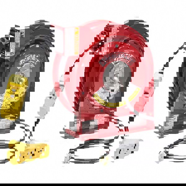 Cord & Cable Reel: 12 AWG, 45' Long, Triple-Tap Outlet End