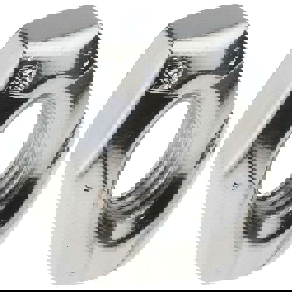 Hex Lock Nut: Distorted Thread, 1/4-20, Grade C Steel, Clear Cadmium Finish