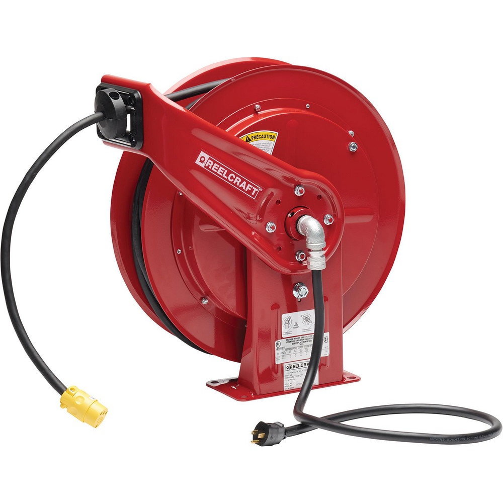 Cord & Cable Reel: 12 AWG, 75' Long, Single Outlet End