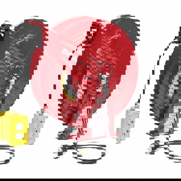 Cord & Cable Reel: 12 AWG, 100' Long, Quad Outlet End