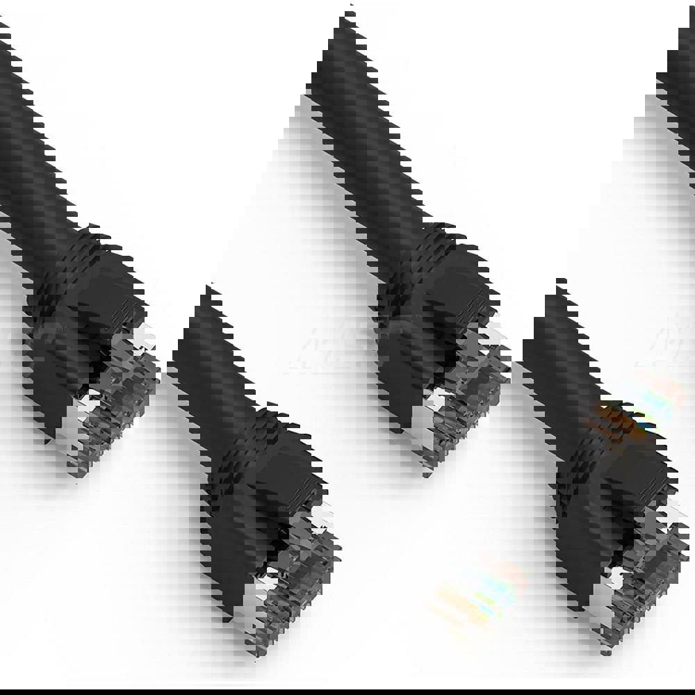 Ethernet Cable: Cat8, 24 AWG, 2,000 MHz, Double Shielded & Braid