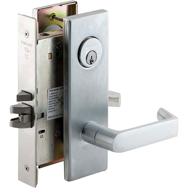 Lever Locksets; Type: Storeroom; Door Thickness: 1-3/4; Key Type: Conventional; Back Set: 2-3/4; For Use With: Commercial Doors; Finish/Coating: Satin Chrome; Material: Steel; Material: Steel; Door Thickness: 1-3/4; Lockset Grade: Grade 1; Performance: He