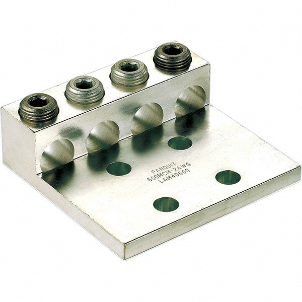 Square Ring Terminal: Non-Insulated, 6 AWG, Lug Connection