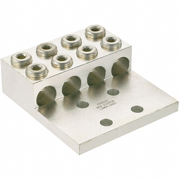Square Ring Terminal: Non-Insulated, 2 AWG, Lug Connection