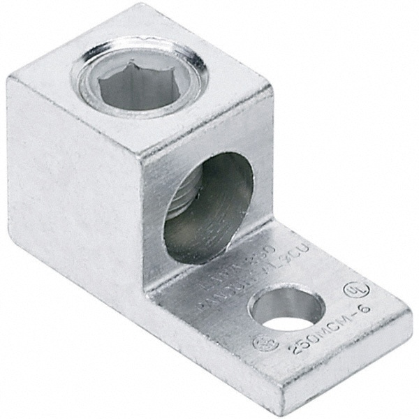 Square Ring Terminal: Non-Insulated, 6 AWG, Lug Connection