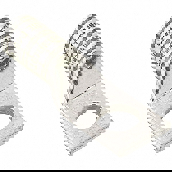 Right Angle Ring Terminal: Non-Insulated, 8 AWG, Compression Connection