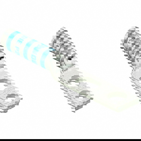 Right Angle Ring Terminal: Non-Insulated, 14 to 10 AWG, Compression Connection