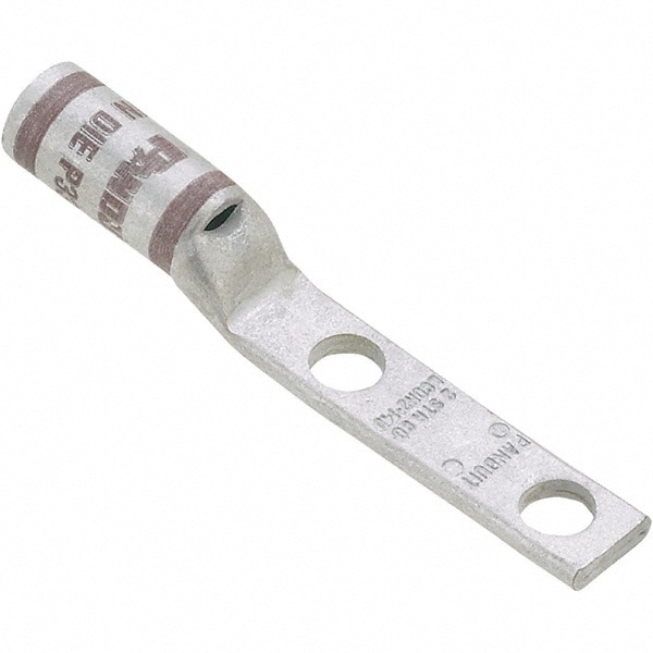 Rectangle Ring Terminal: Non-Insulated, 2 AWG, Compression Connection