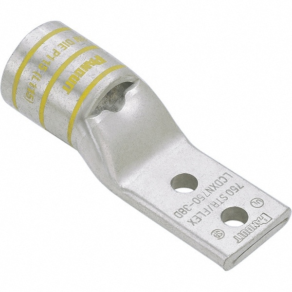 Rectangle Ring Terminal: Non-Insulated, 2 AWG, Compression Connection