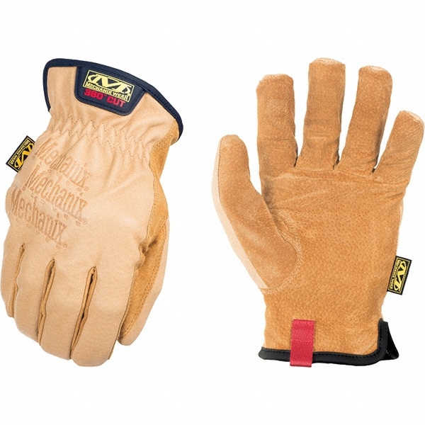 Cut-Resistant Gloves: Size XL, ANSI Cut A9, Leather