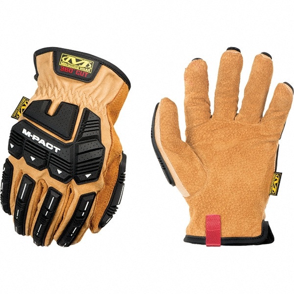 Cut-Resistant Gloves: Size M, ANSI Cut A9, Leather