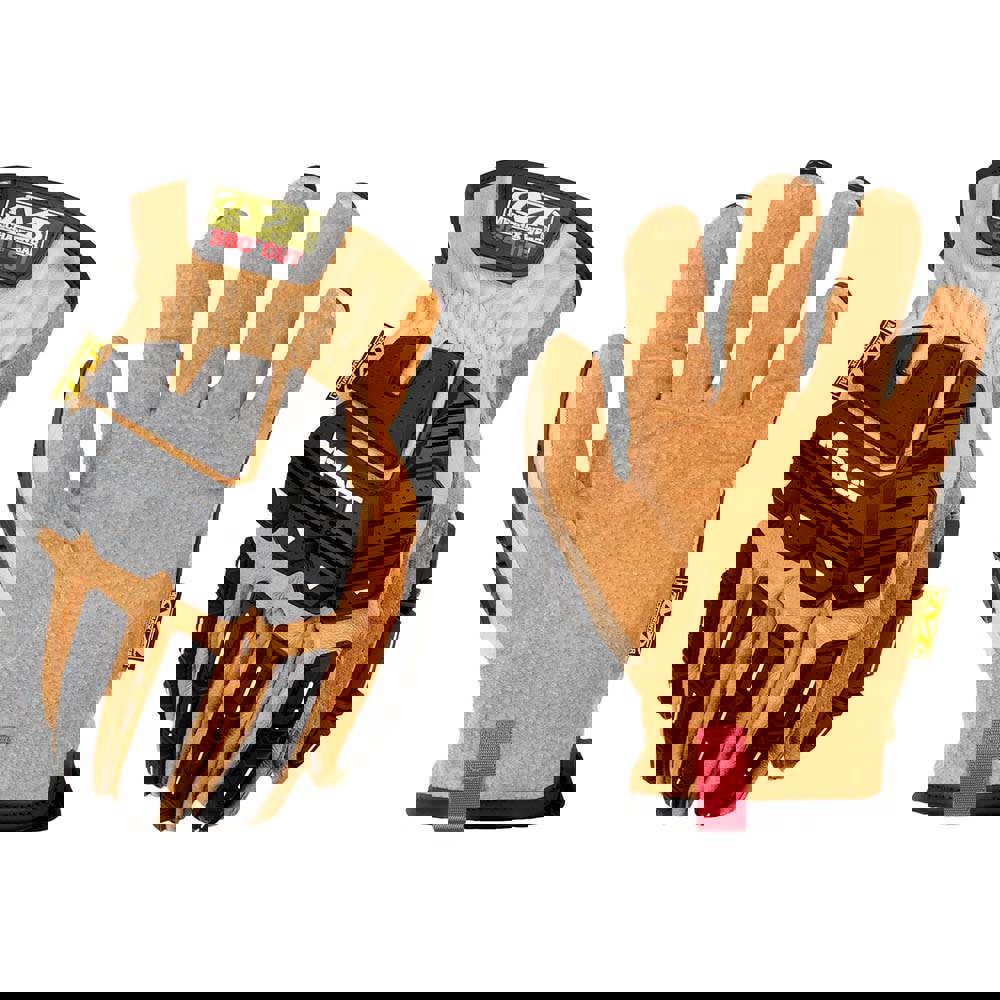 Cut-Resistant Gloves: Size 3XL, ANSI Cut A9, Leather & TPR