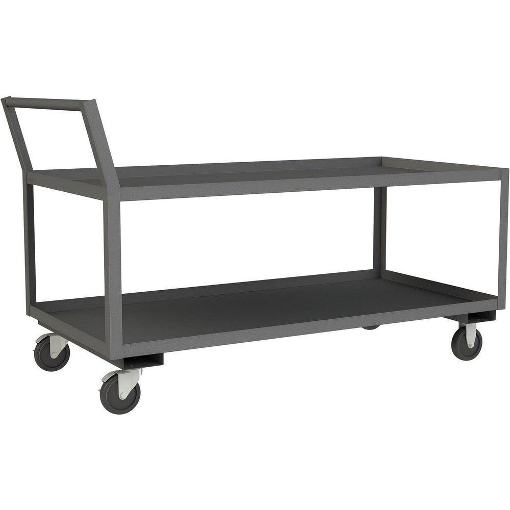 Carts; Cart Type: Low Deck ; Caster Type: 2 Swivel/2 Rigid ; Caster Material: Polyurethane ; Material: Steel ; Length (Inch): 60 ; Height (Inch): 37-1/2