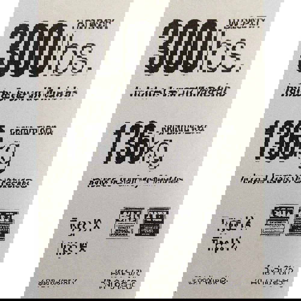 Ladder Accessories; Accessory Type: Label ; For Use With: Type IA Ladders Except Twin Stepladders ; Material: Paper ; UNSPSC Code: 30191600