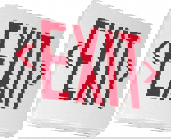 White, LED, Illuminated Exit Sign