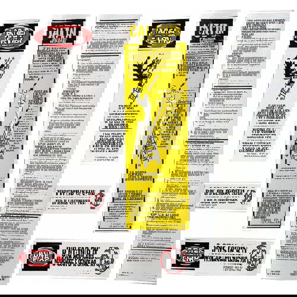 Ladder Accessories; Accessory Type: Label ; For Use With: Fiberglass Step Ladders ; Material: Paper ; UNSPSC Code: 30191600