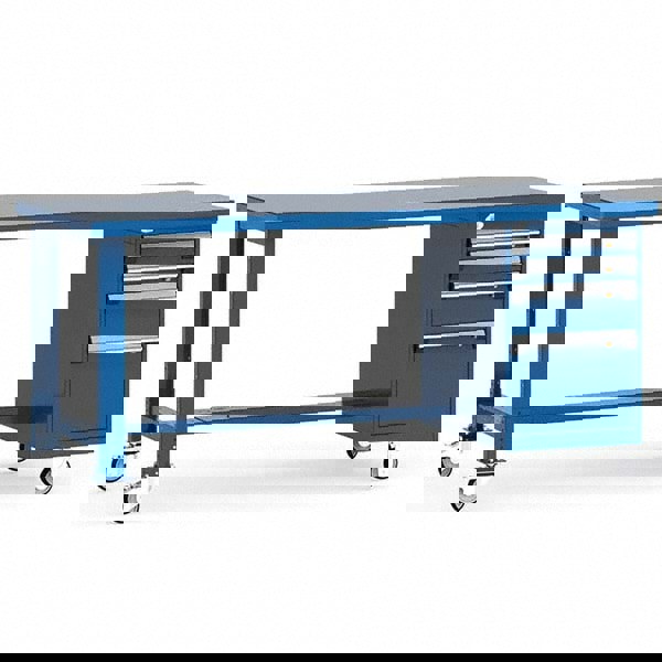 Mobile Work Benches; Bench Type: Mobile Workbench ; Leg Style: Fixed ; Height (Inch): 34 ; Color: Avalanche Blue ; Work Bench Material: Painted Steel ; Top Material: Painted Steel