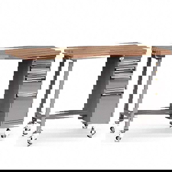 Mobile Work Benches; Bench Type: Mobile Workbench ; Work Bench Material: Painted Steel ; Number Of Wheels: 4 ; Wheel Configuration: (4) Swivel with Brakes ; Caster: 4