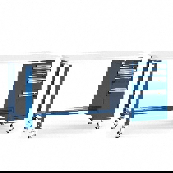 Mobile Work Benches; Bench Type: Mobile Workbench ; Leg Style: Fixed ; Height (Inch): 34 ; Color: Avalanche Blue ; Work Bench Material: Painted Steel ; Top Material: Laminated Plastic