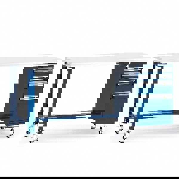 Mobile Work Benches; Bench Type: Mobile Workbench ; Leg Style: Fixed ; Height (Inch): 34 ; Color: Avalanche Blue ; Work Bench Material: Painted Steel ; Top Material: Laminated Plastic