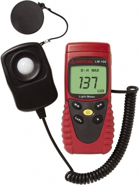 9 Volt Battery, 20 to 20,000 FC, LCD Display, Silicone Photodiode Light Meter