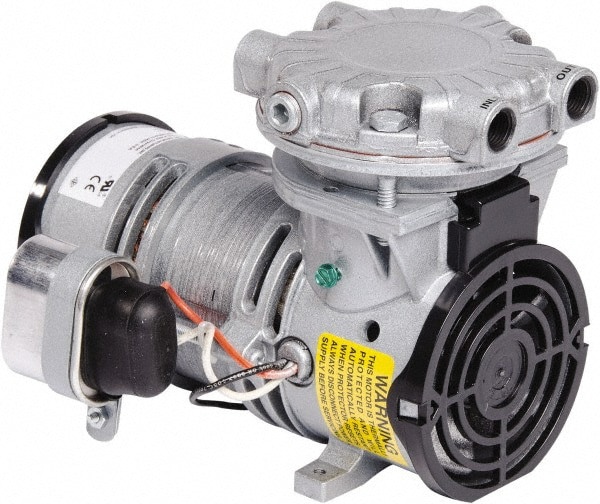 1/6 hp, 0.8 CFM, 100 Max psi Piston Vacuum & Compressor Pump