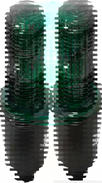 Low Profile Mini Strobe Light: Green, Pipe Mount, 120VAC