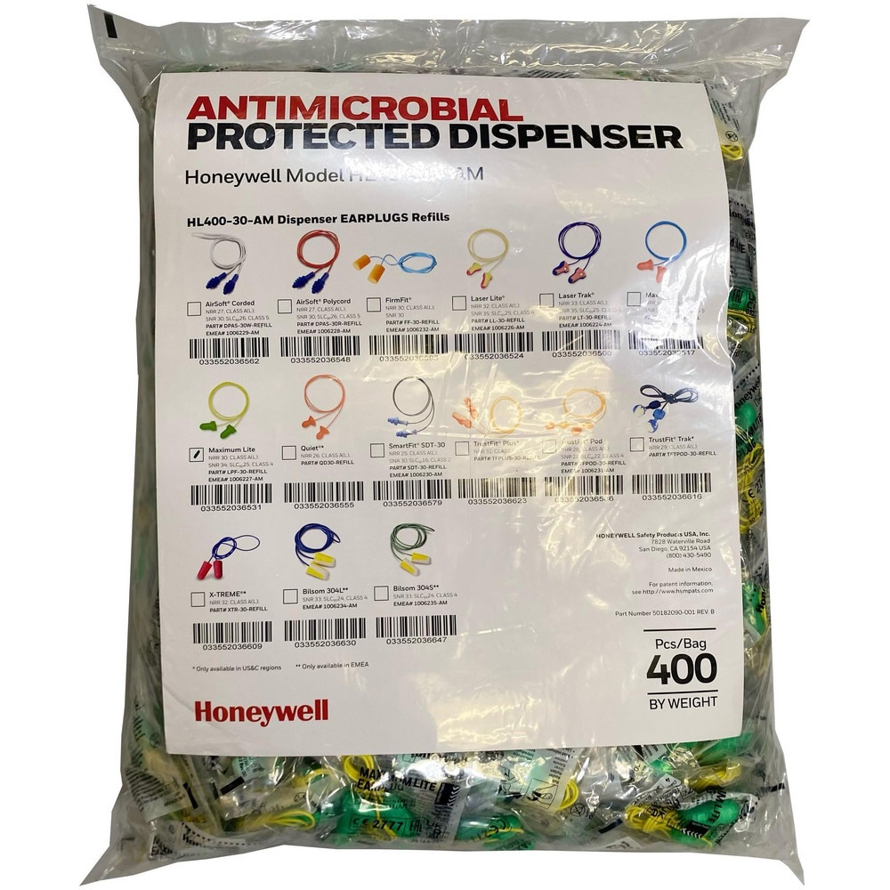 Earplug Dispensers & Refills; Plug Material: PU Foam ; Plug Shape: Contoured T-Shape ; Noise Reduction Rating (dB): 30.00 ; Dispensing Method: Pull Out ; Disposable: Yes ; Insertion Method: Roll Down