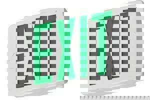 WHIT TPLAS LED EXIT GREE LETTE