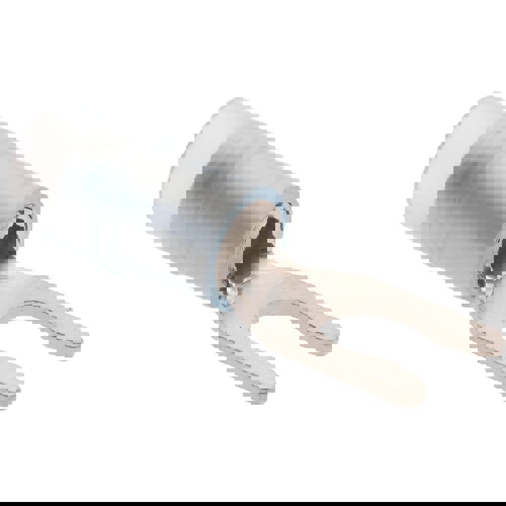 Locking Fork Terminal: Blue, Nylon, Partially Insulated, #8 Stud, Crimp